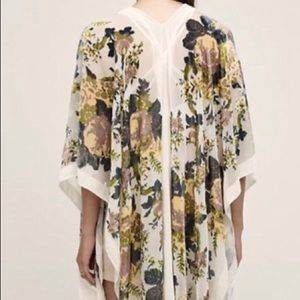 Anthropologie Sheer & Velvet Poncho/Kimono